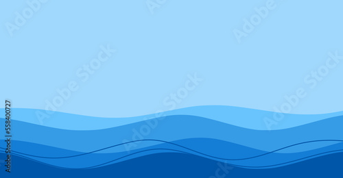 Abstract blue wave background vector.