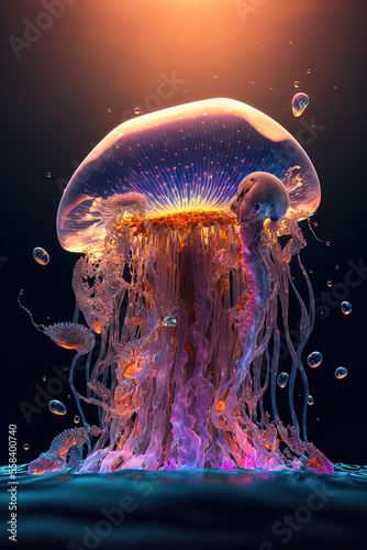 Radiant underwater jellyfish - aquatic life photo