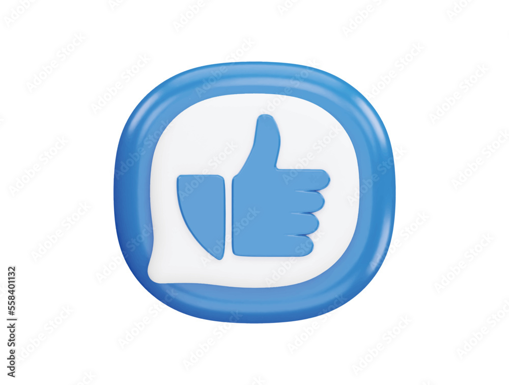 Like icon and message box button with 3d vector icon cartoon minimal style illustration Like icon and message box button with 3d vector icon cartoon minimal style illustration