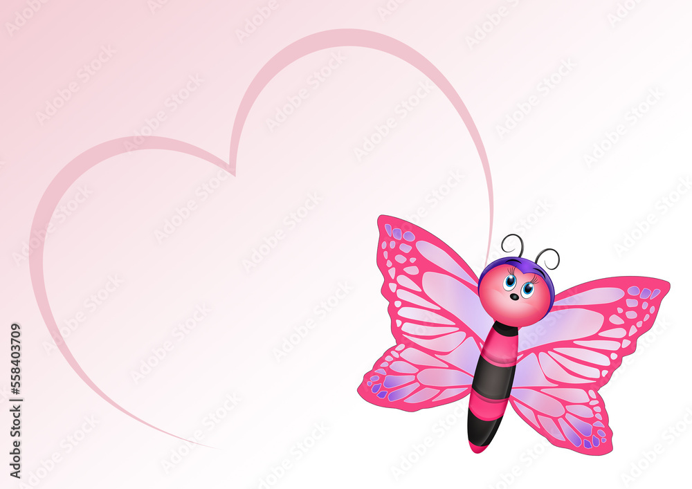illustration of pink butterfly for the little girl illustration of pink butterfly for the little girl