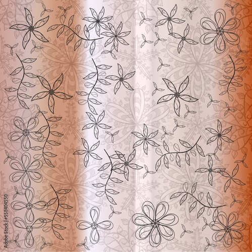 Seamless pattern with interesting doodles on colorfil background. illustration.