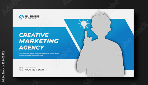 Creative YouTube video thumbnail or social media web banner and corporate YouTube cover design template	