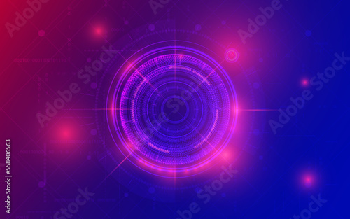 Technology hologram blue pink purple data cyber concept design digital art