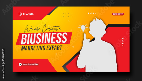 Modern YouTube thumbnail and gaming  thumbnail or Corporate YouTube cover and web banner template