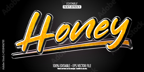 Sweet honey editable text effect template, hexagonal texture text style