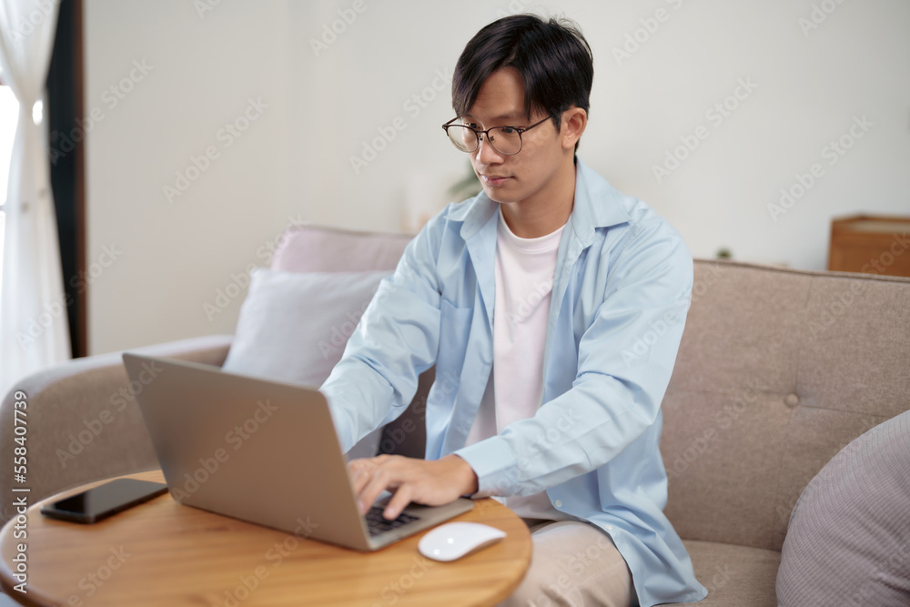 Asian business man working on laptop Start up small business owner. business successful technology concept. Asian business man working on laptop Start up small business owner. business successful technology concept.