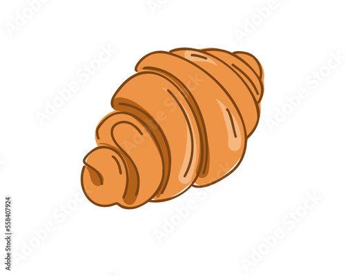 Croissant hand drawn or doodle vector illustration.
