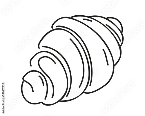 Croissant. Doodle vector illustration.