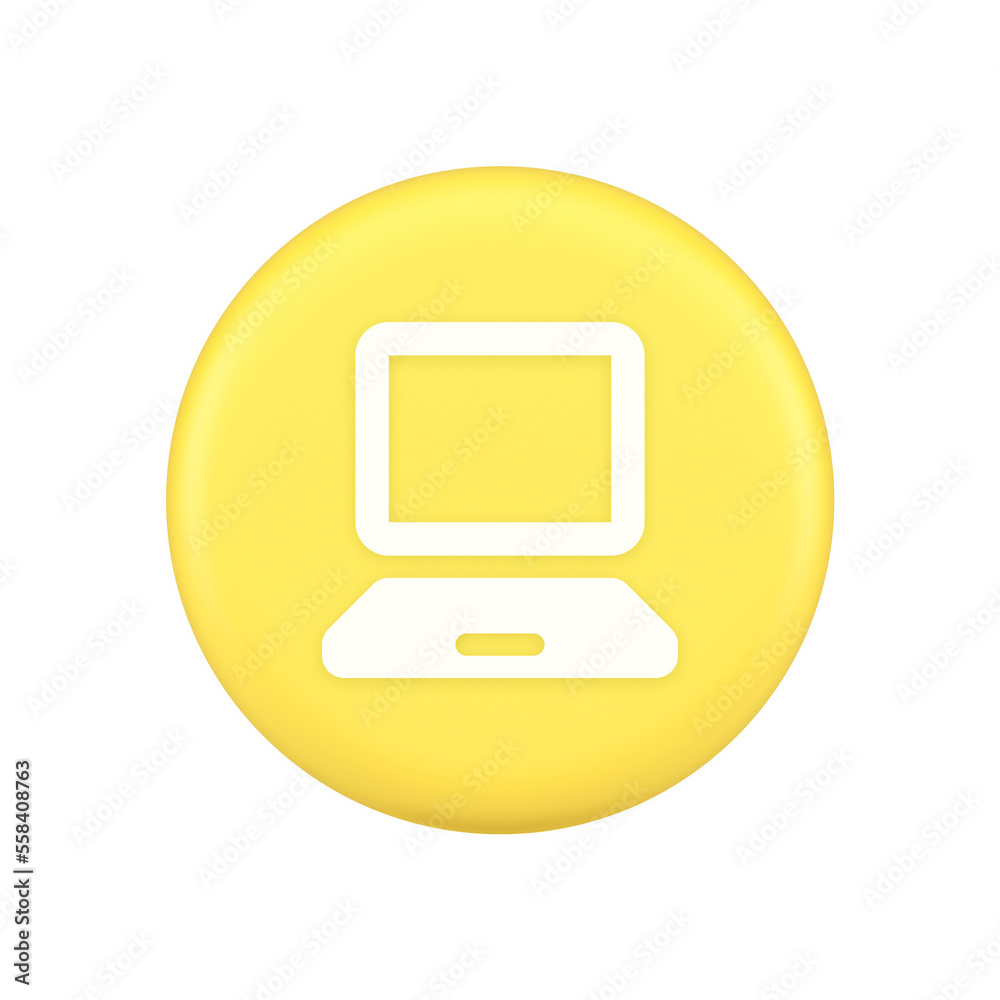 Computer network connection button digital information browsing 3d application icon Computer network connection button digital information browsing 3d application icon