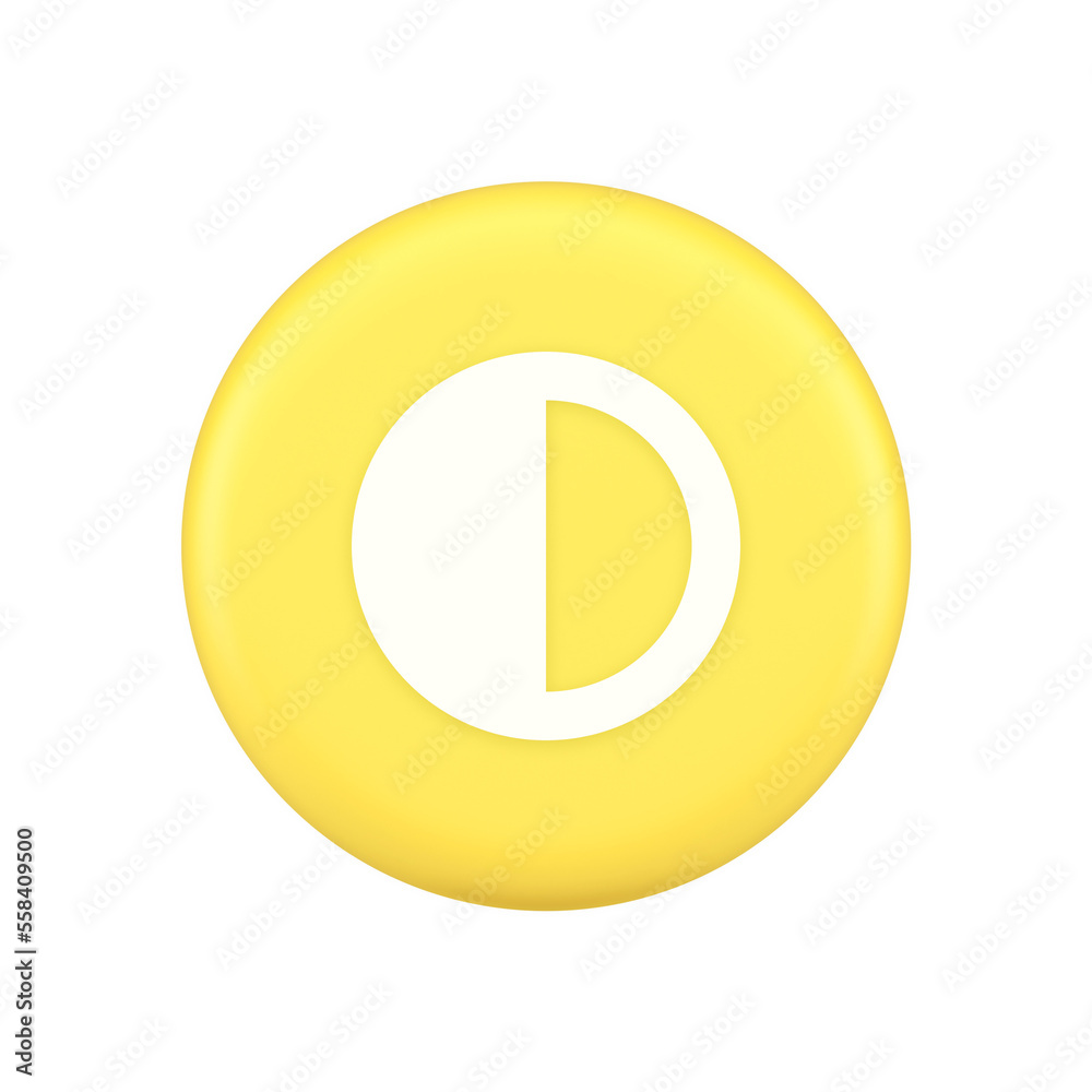 Brightness contrast button display control connection web app 3d application icon Brightness contrast button display control connection web app 3d application icon