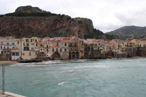 mediterranean coast at cefalù in sicily in italy 