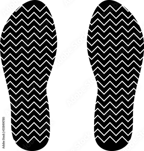 Footprints human silhouette isolated on white background. Shoe soles print. Vector.