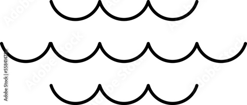 Line water waves icon, sign vector