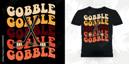 Thanksgiving Lover Funny Sports Frisbee Player Gift Retro Vintage Hockey T-shirt Design