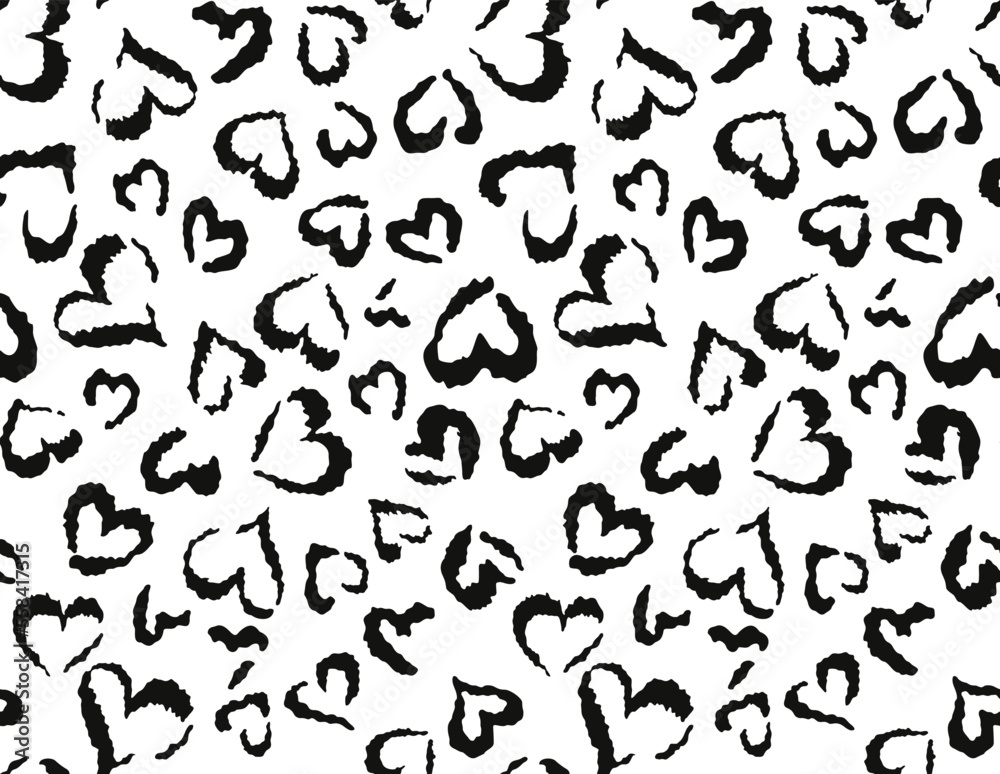 Heart pattern leopard print vector trendy design for textile Heart pattern leopard print vector trendy design for textile