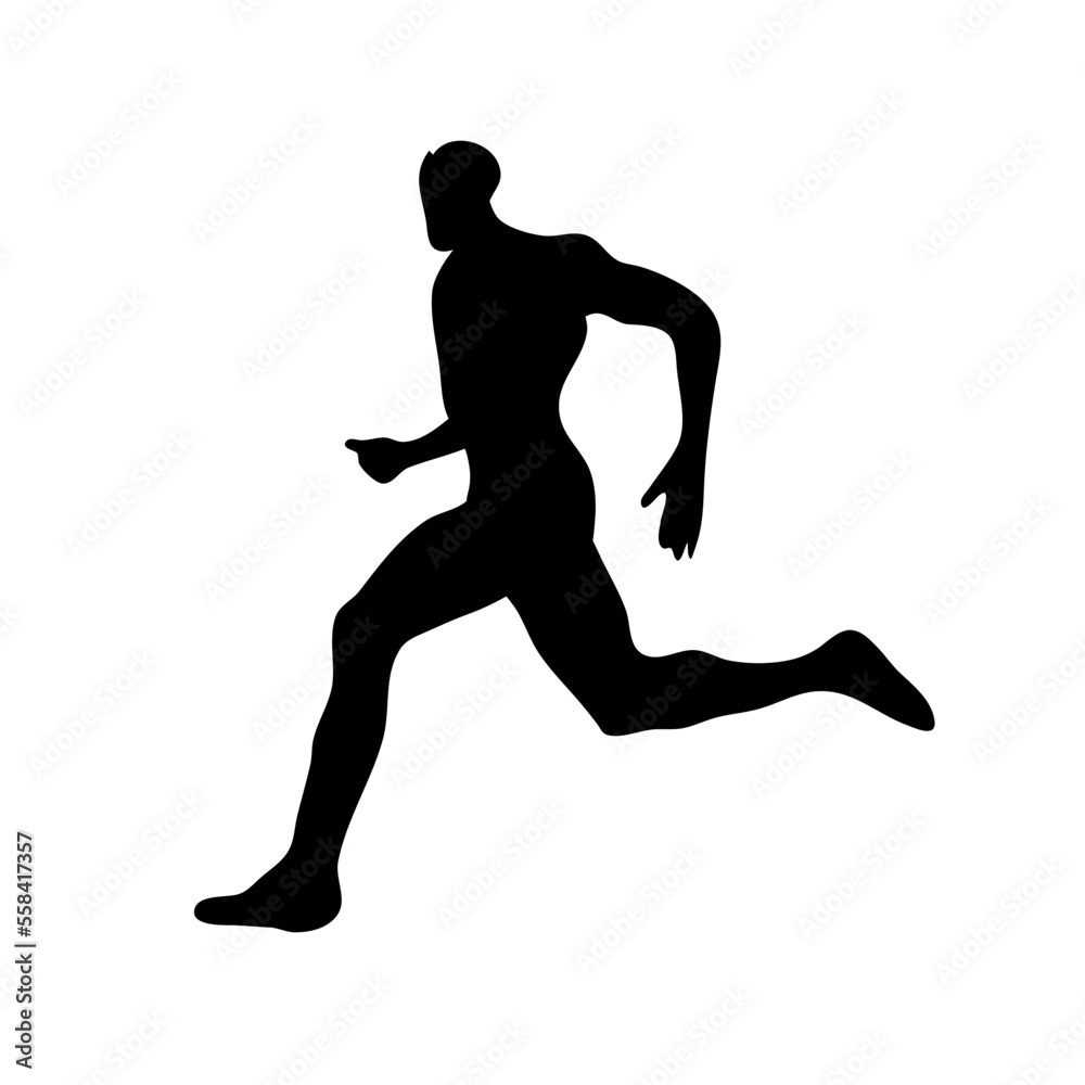 silhouette of a running person