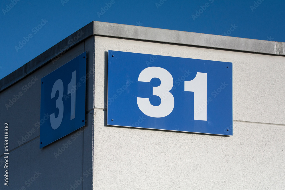 Hausnummere 31 - Symbolfoto Hausnummere 31 - Symbolfoto