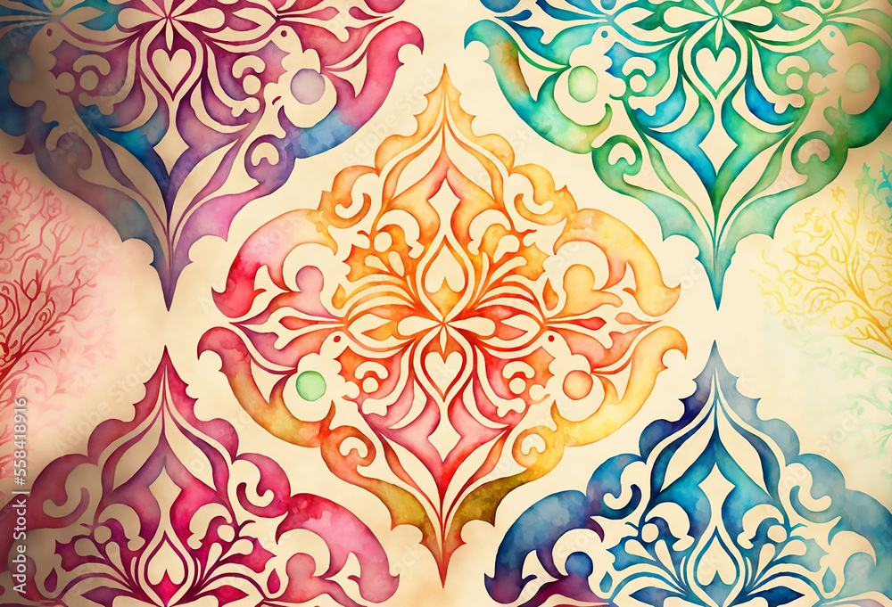 watercolor pattern, Generative AI