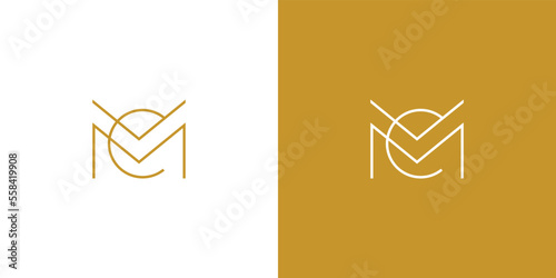 MC letter initial logo design sophisticated and modern 2