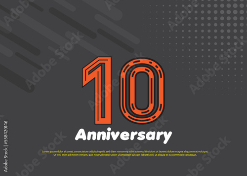 10 Years Anniversary Vector Template Design Illustration
