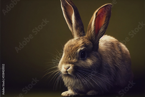 cute rabbit on a dark background