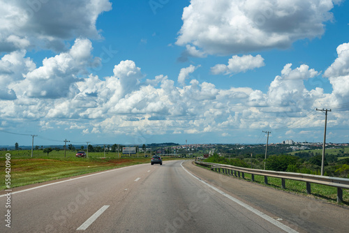 driving on the road in the countryside in a beautiful day