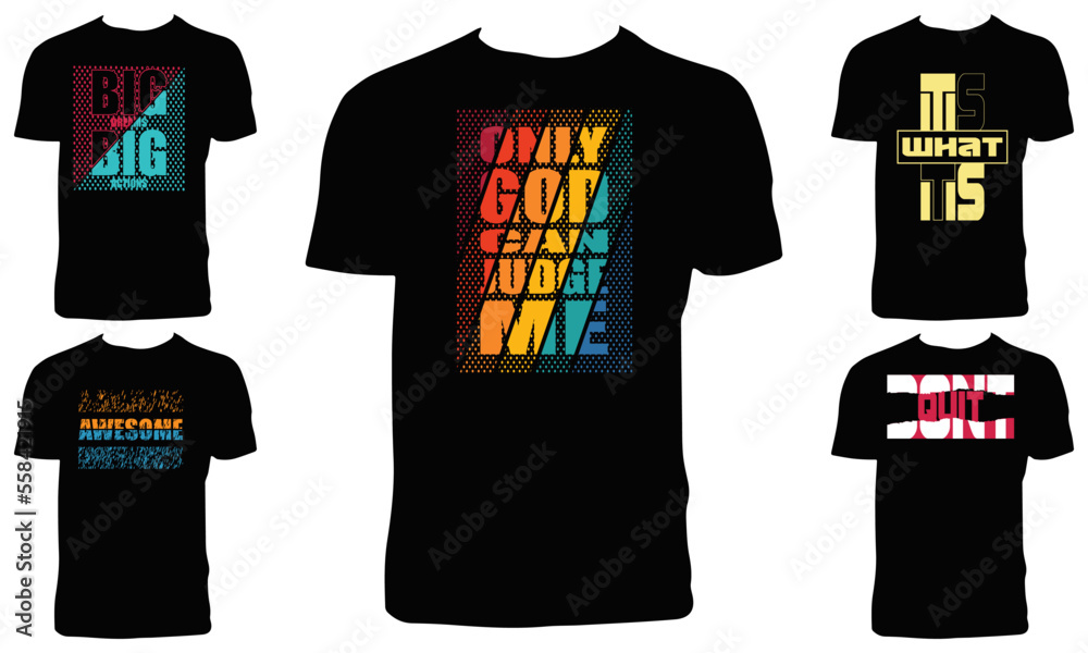 Fototapeta premium Typography T Shirt Design Bundle