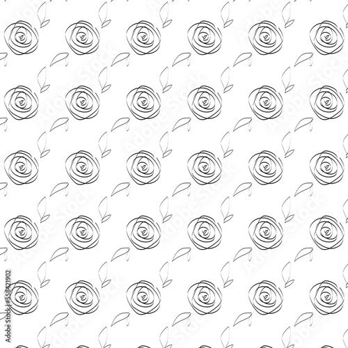 seamless pattern with black roses