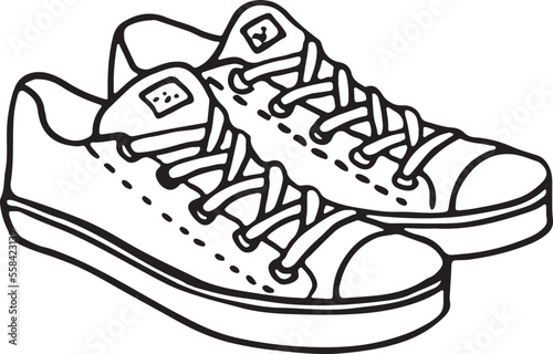 Sneakers pair icon. Footwear symbol. Casual shoes