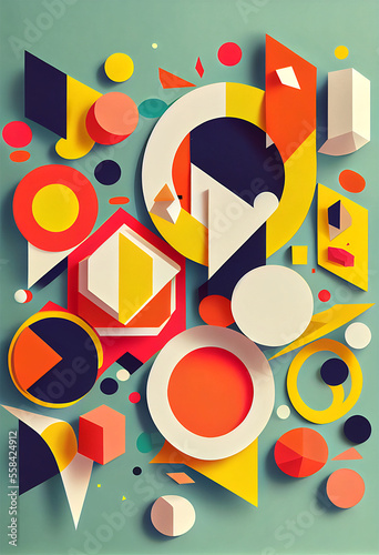 Abstract and colorful 3D shapes