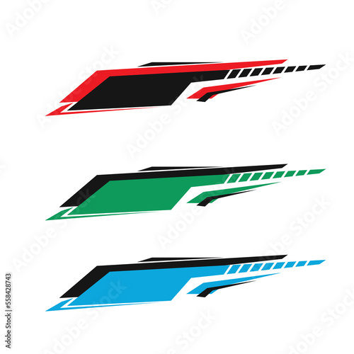 car body sticker design vector. car side body stickers