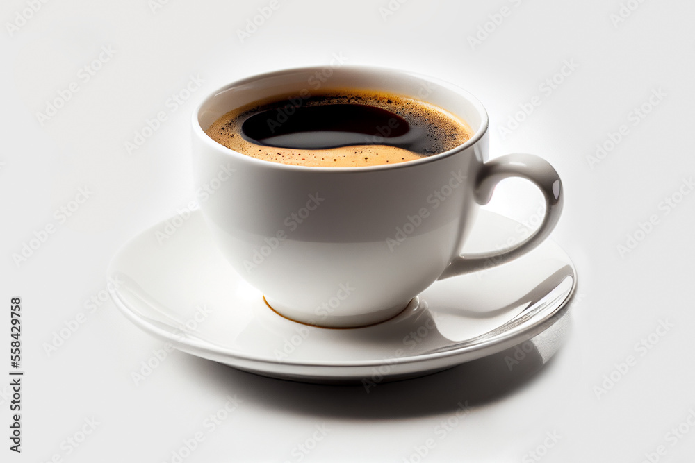 Close up white cup of black coffee isolated on white background with clipping path. Mug cup of latte. Close up white cup of black coffee isolated on white background with clipping path. Mug cup of latte.