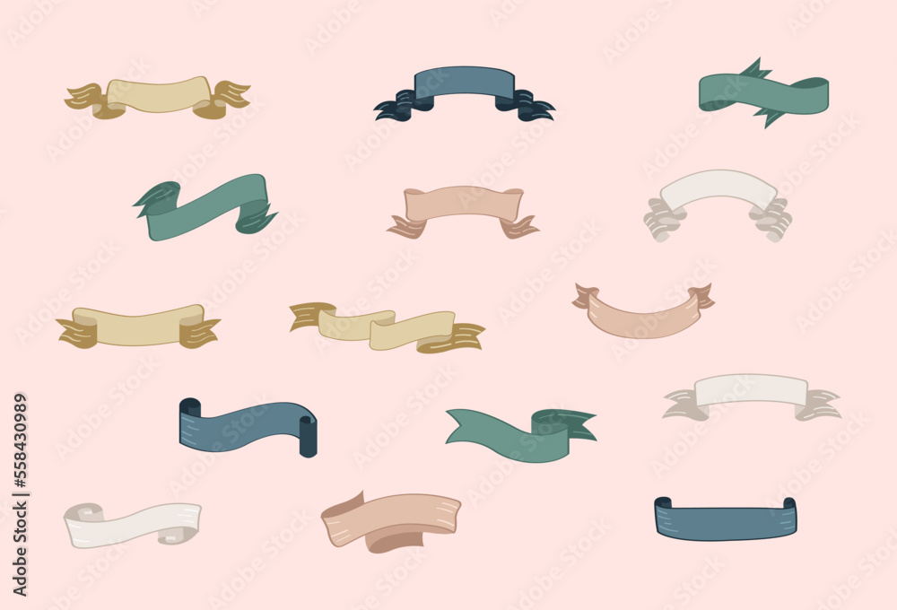 Ribbons vector in flat design