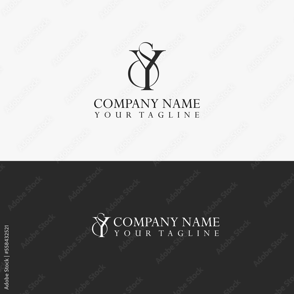 Letter Y and S vector logo with exclusive concept. - obrazy, fototapety, plakaty 