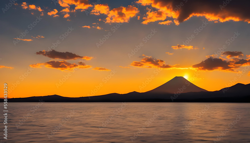 富士山 日の出 風景 富士山 日の出 風景