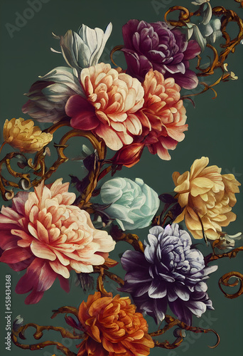 Wallpaper Mural a set of floral flowers as wallpaper Torontodigital.ca