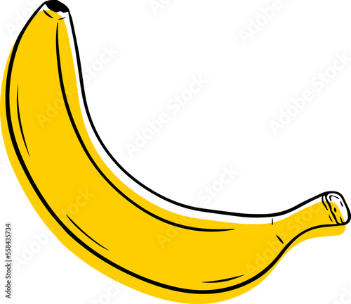 Illustration of a ripe banana in a contour style.