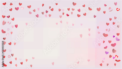 Pink hearts background. White and soft pink background with pink and red hearts. Meant for Valentine's day, wedding or general Love background