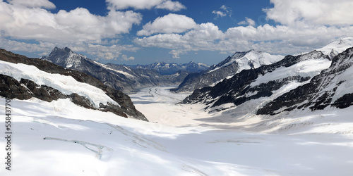 Aletschgletscher in der Schweiz - Blick von der Jungfrau © fotoliauser0001