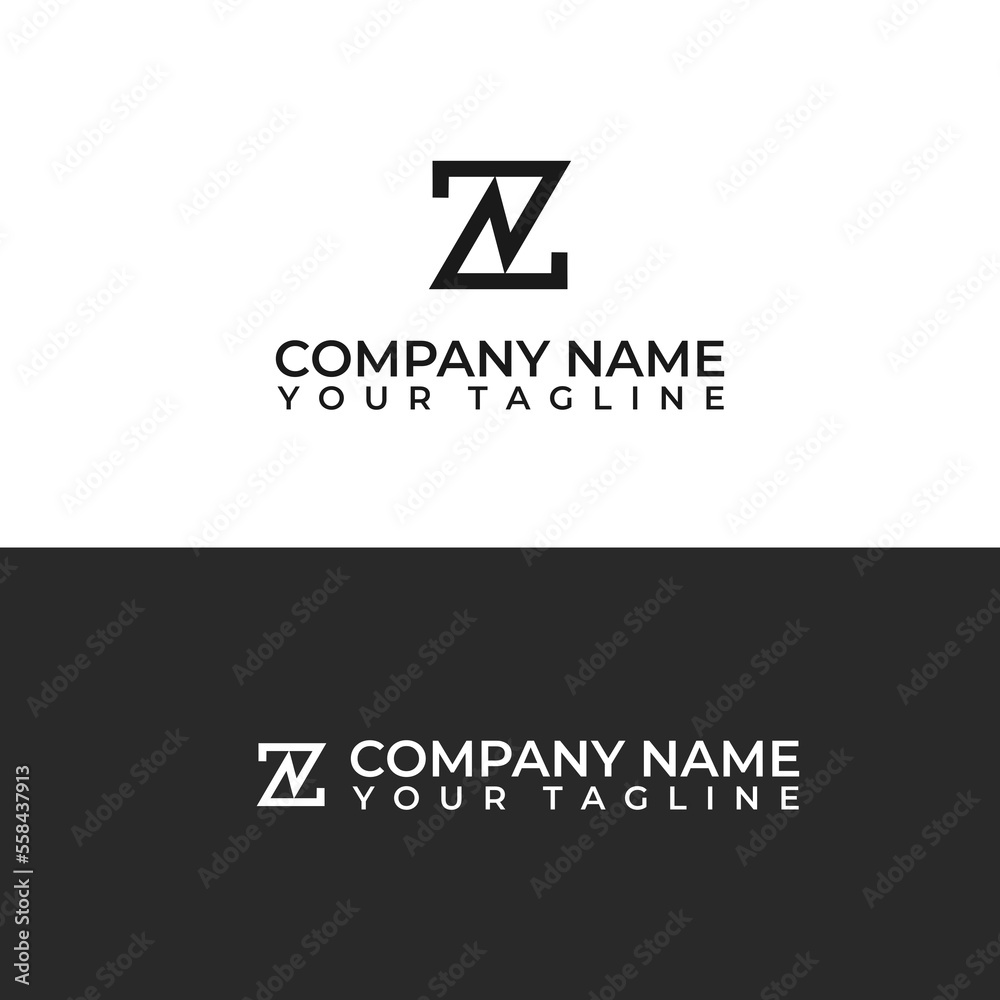 Letter N Z or Z N monogram icon logo vector Letter N Z or Z N monogram icon logo vector