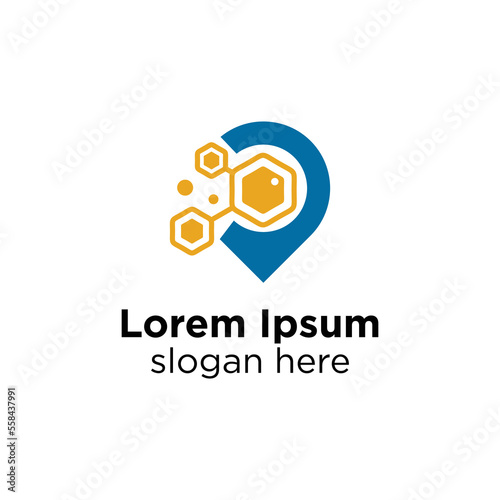 honey center logo design vector, bee logo inspiration