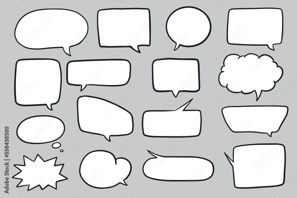 Hand drawn speech bubbles collection. Vector illustration Hand drawn speech bubbles collection. Vector illustration