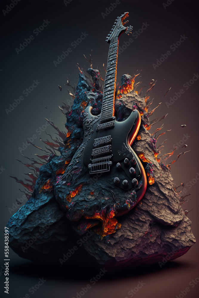 Fototapeta premium wallpaper rock roll, music, surreal, fantasy