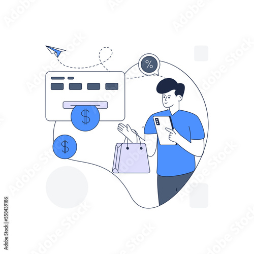 A modern linear vector of bill payment 