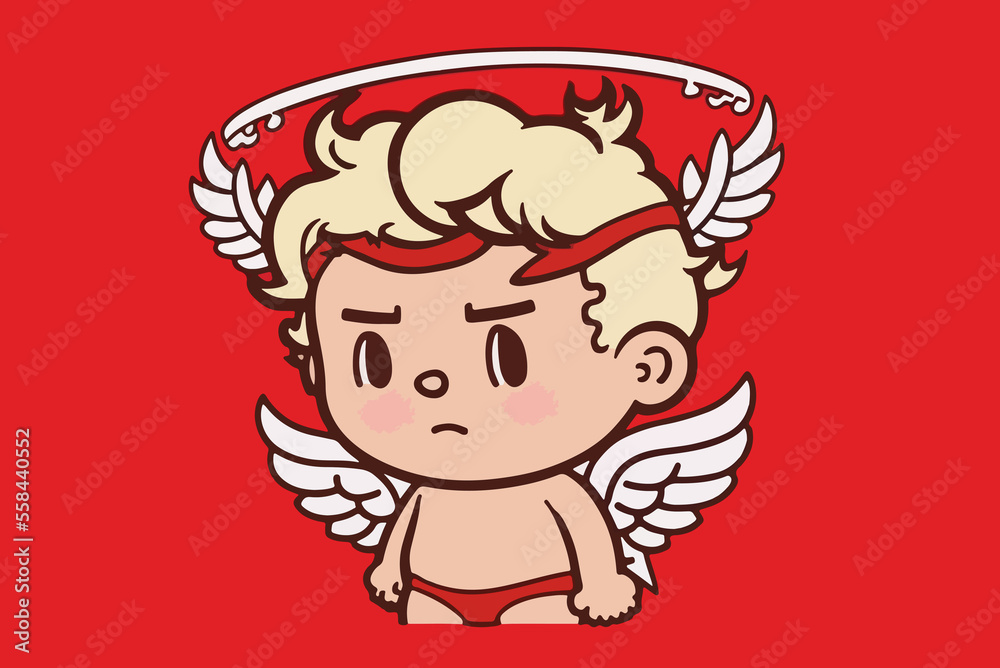 illustration of a cute valentine's cupid