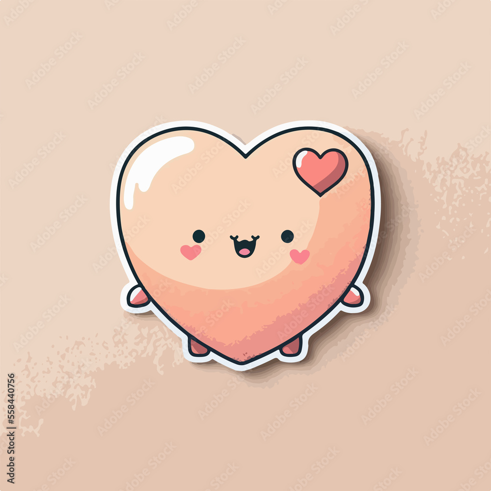 Cute kawaii heart illustration Cute kawaii heart illustration