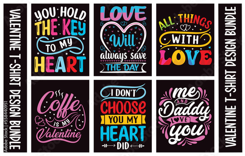  Valentines Typography day T shirt Design Bundle.