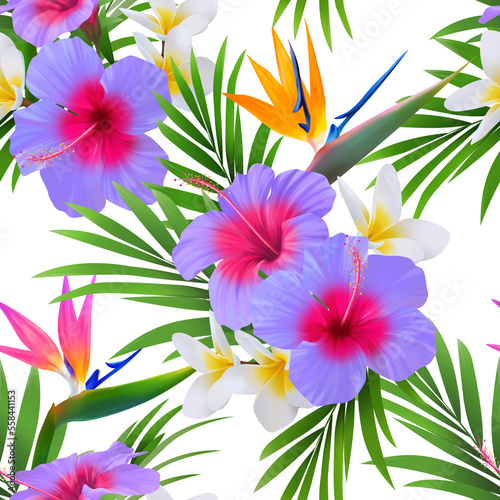 Tropical flower pattern © Alaska_artworks