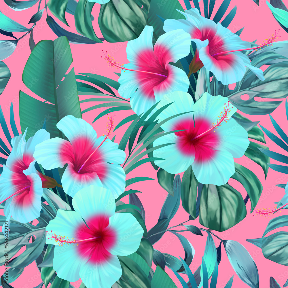 Tropical flower pattern
