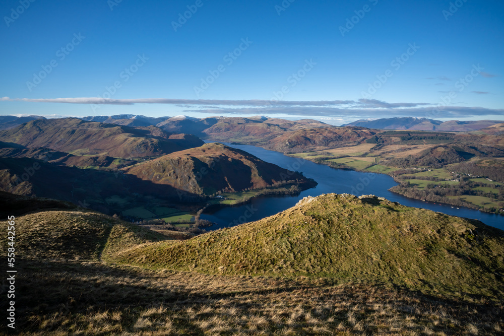 Hallin Fell and Ullswater viewed from Bonscale Pike in the Lake District National Park, Cumbria, England